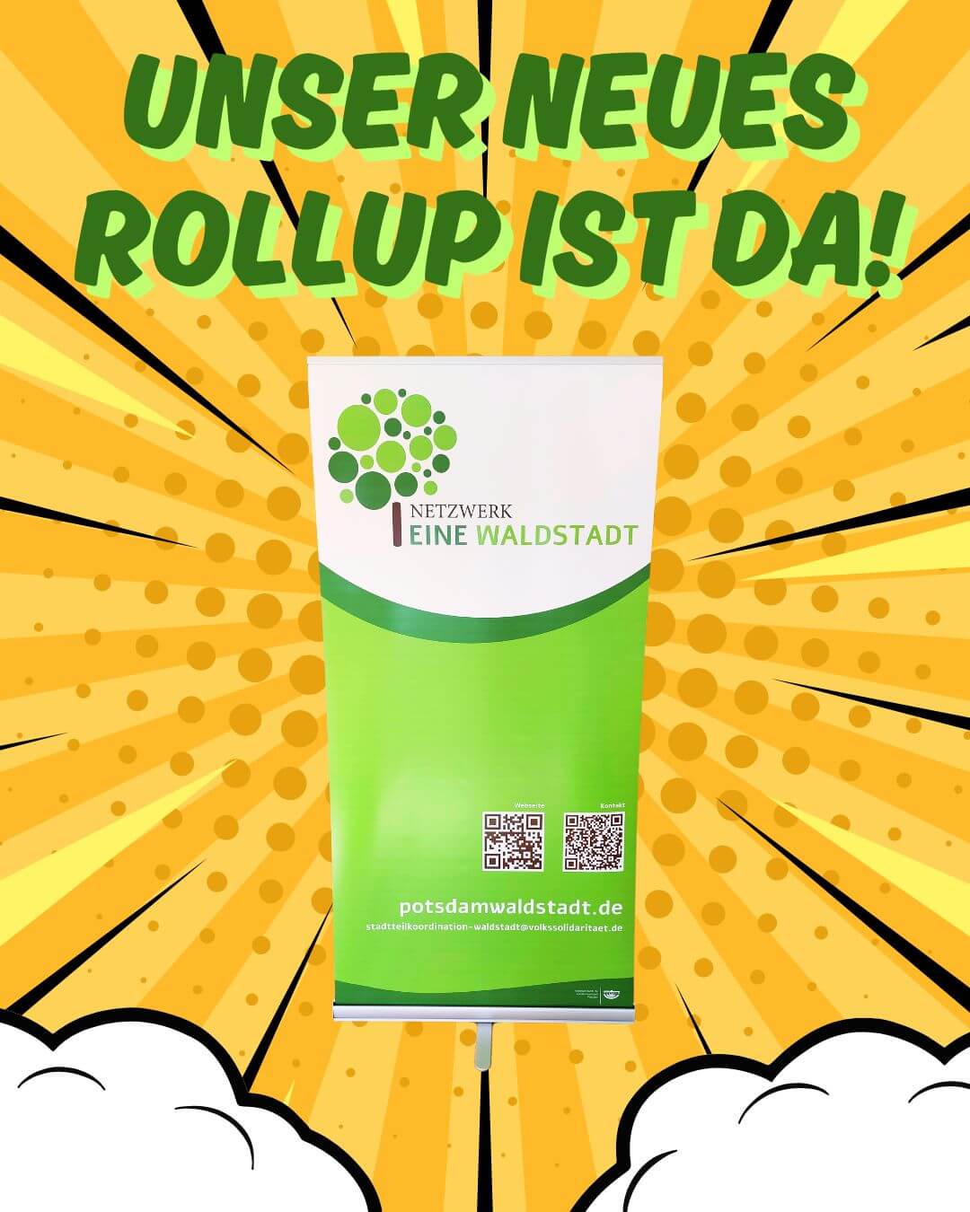 Bild des neuen Rollup Banners des Netzwerkes EINE Waldstadt